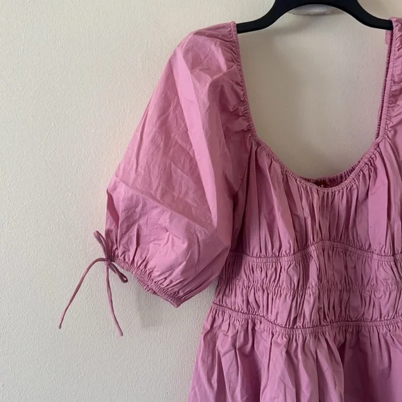 STAUD faye' Mini Cotton Dress, Size Large,$328